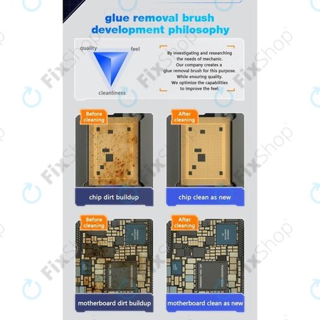 Mechanic - Ocelový kartáček na PCB/BGA pro čištění IC podložek a odstranění lepidla