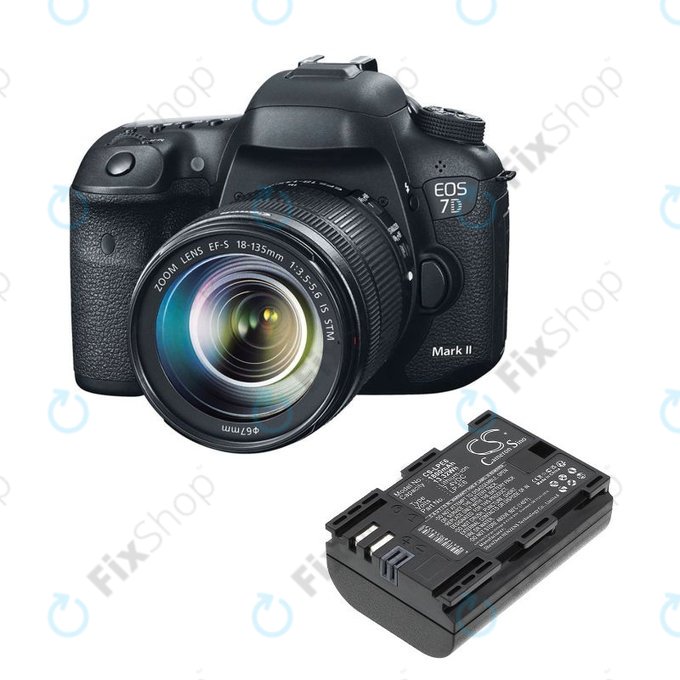 Baterie pro Canon EOS 60D, 5D Mk II, 7D, 1800mAh, Li-Ion, 7.4V, LP-E6, HQ