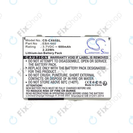 Baterie pro Siemens M8, A31, CS66, SS66, 600mAh, Li-Ion, 3.7V, EBA-660, HQ