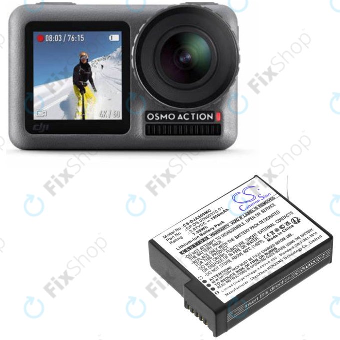 Baterie pro DJI Osmo Action 5, 1950mAh, Li-Ion, 3.87V, CP.OS.00000370.01, HQ