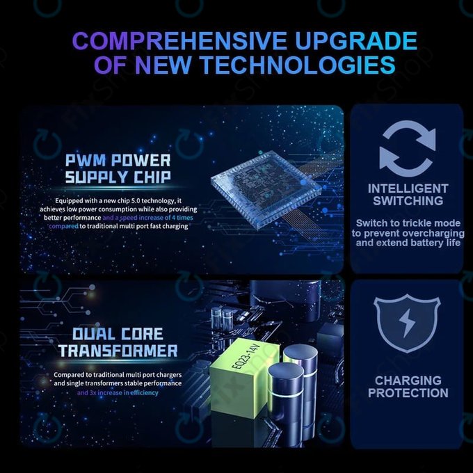 Mechanic V-Power 8 Pro - USB Servisní Nabíjecí Stanice s USB-C, USB 3.0