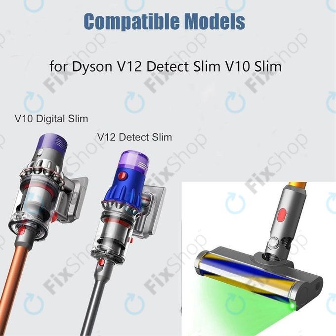 Dyson V12 - Podlahová Hubice se Zeleným LED Světlem