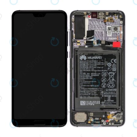 Huawei P20 Pro CLT-L29, CLT-L09 - LCD Displej + Dotykové Sklo + Rám + Baterie (Twilight) - 02351WTU Genuine Service Pack
