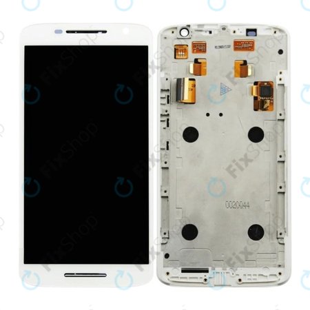Motorola Moto X Play XT1562 - LCD Displej + Dotykové Sklo + Rám (White) TFT