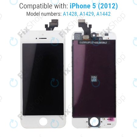 Apple iPhone 5 - LCD Displej + Dotykové Sklo + Rám (White) TFT