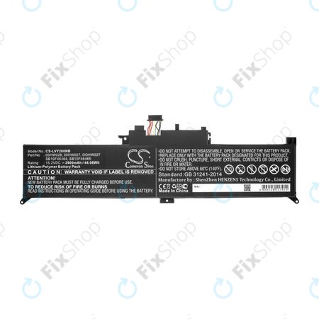 Baterie pro Lenovo ThinkPad Yoga 260, 2900mAh, Li-Ion, 15.2V, 00HW026, HQ