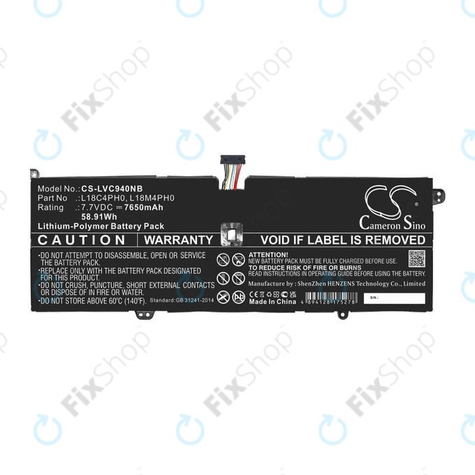 Baterie pro Lenovo Yoga C940, 7650mAh, Li-Pol, 7.7V, L18C4PH0, HQ