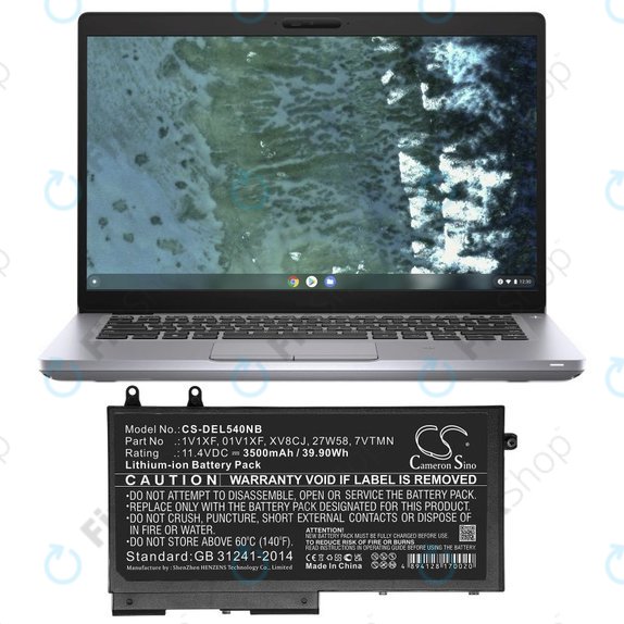 Baterie pro Dell Latitude 5400, Inspiron 7591 2-in-1, 3500mAh, Li-Ion, 11.4V, XV8CJ, HQ