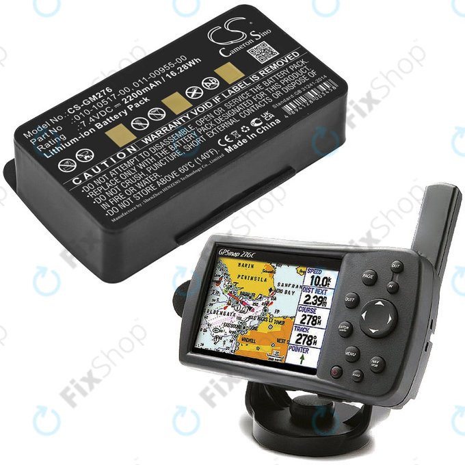 Baterie pro Garmin GPSMAP 276, 296, 376, 378, 478, 495, 2200mAh, Li-Ion, 7.4V, 010-10517-00, HQ