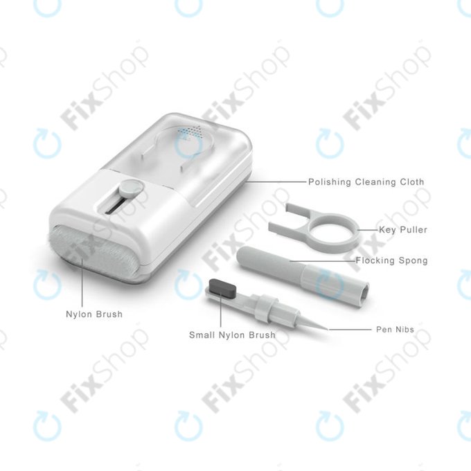 Multifunkční Čistící Nástroj s Vytahovačem Kláves a Hadříkem 6v1