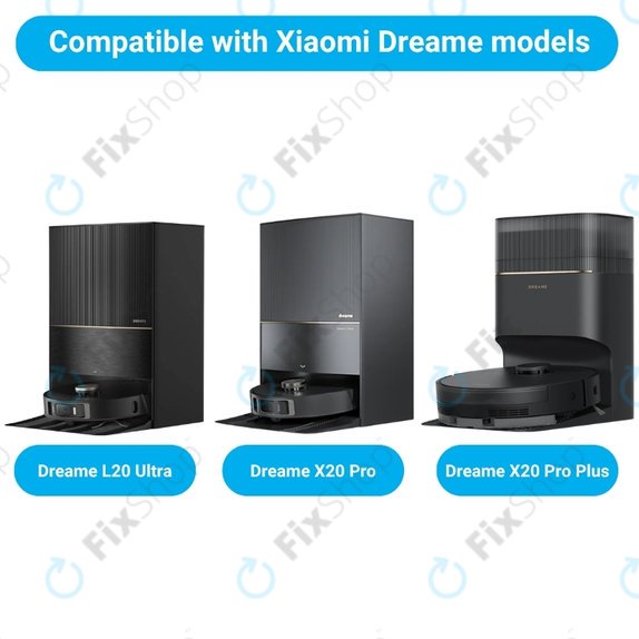 Sada náhradních dílů pro Xiaomi Dreame L20 Ultra, X20 Pro, X20 Pro Plus (1x Hlavní kartáč, 2x Filtr, 2x Boční kartáč – černý)