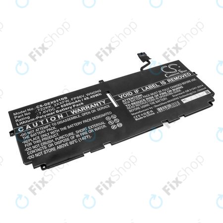 Baterie pro Dell XPS 13 9300, 9380, 9310, 6500mAh, Li-Pol, 7.6V, 2XXFW, HQ