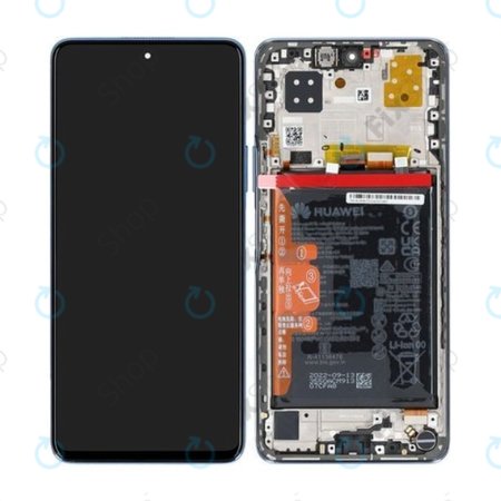 Huawei Nova 9 SE JLN-LX1 JLN-LX3 - LCD Displej + Dotykové Sklo + Rám + Baterie (Crystal Blue) - 02354UWB Genuine Service Pack