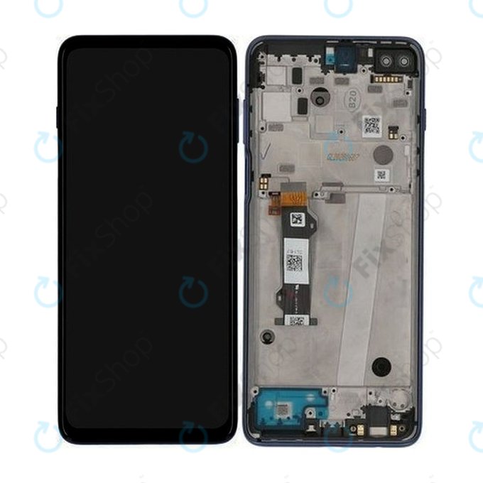 Motorola Moto G 5G Plus XT2075 - LCD Displej + Dotykové Sklo + Rám (Surfing Blue) - 5D68C16996 Genuine Service Pack