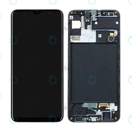 Samsung Galaxy A30s A307F - LCD Displej + Dotykové Sklo + Rám (Prism Crush Black) - GH82-21189A, GH82-21190A, GH82-21191A, GH82-21329A, GH82-21385A Genuine Service Pack
