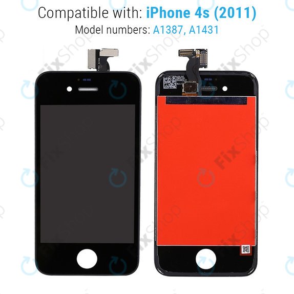 Apple iPhone 4S - LCD Displej + Dotykové Sklo + Rám (Black) TFT