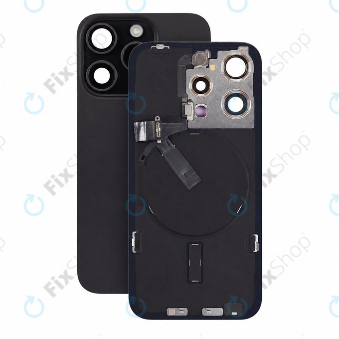 Sklo zadního housingu pro iPhone 15 Pro, Black Titanium, Pulled A