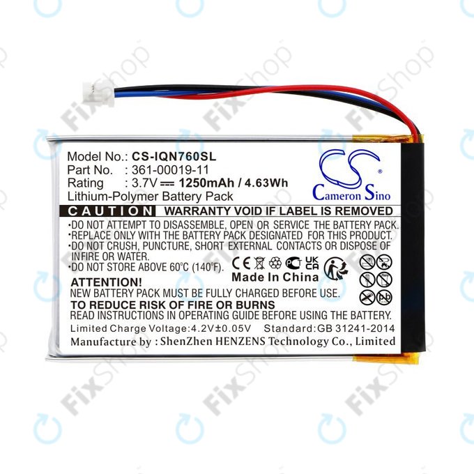 Baterie pro Garmin Nüvi 700, 710, 760, 765, Nuvi 3590, 1250mAh, Li-Pol, 3.7V, 361-00019-11, HQ