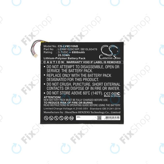 Baterie pro Lenovo Miix 300, Miix 310, 6900mAh, Li-Pol, 3.7V, LENM1029CWP, HQ