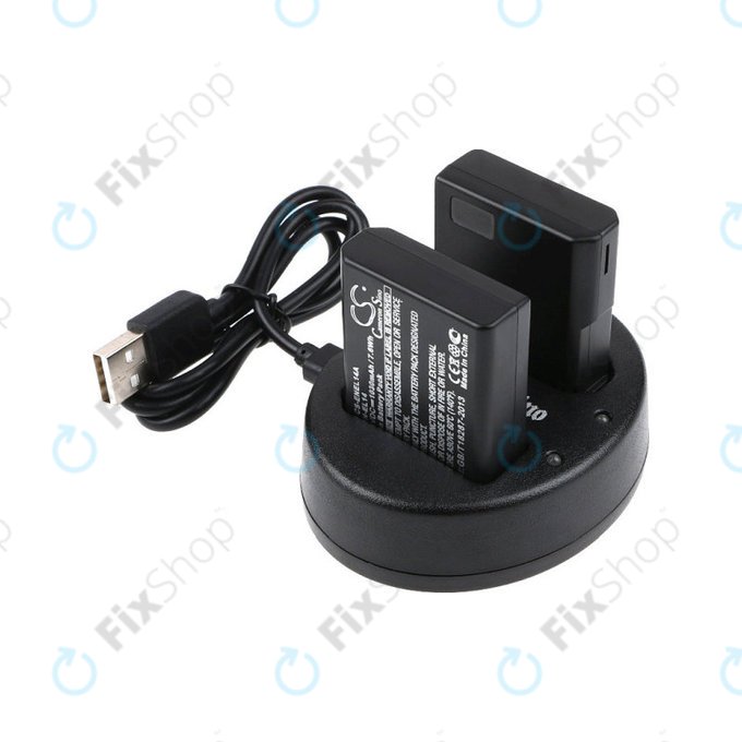 Baterie 2 ks s nabíječkou pro Nikon Coolpix P7000, P7700, D3100, D3200, D5100, 1030mAh, Li-Ion, 7.4V, EN-EL14, HQ