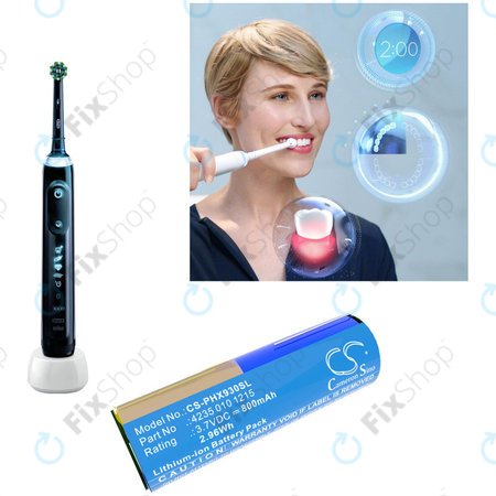 Baterie pro Oral-B Genius X, Smart 6000, Philips Diamondclean, Easyclean, 800mAh, Li-Ion, 3.7V, 4235 010 13068, HQ