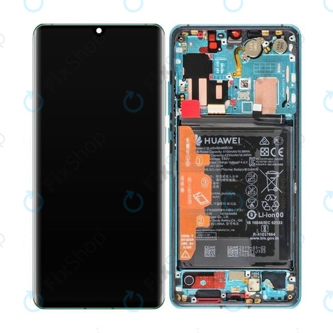 Huawei P30 Pro, P30 Pro 2020 - LCD Displej + Dotykové Sklo + Rám + Baterie (Aurora) - 02352PGE Genuine Service Pack