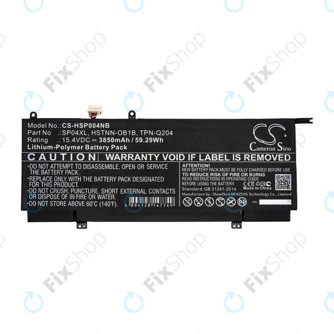 Baterie pro HP Spectre X360 13, 3850mAh, Li-Pol, 15.4V, HSTNN-OB1B, HQ