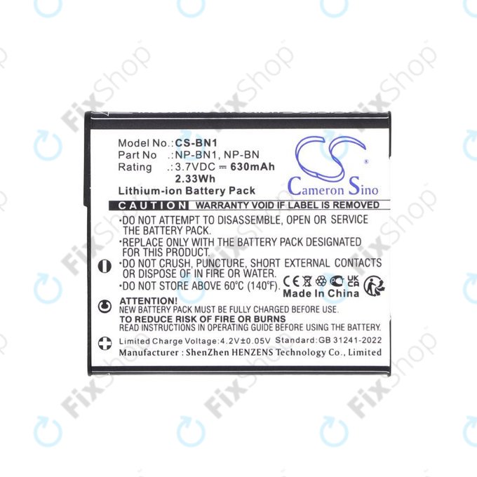 Baterie pro Sony Cyber-Shot DSC-TX20, TX9, 630mAh, Li-Ion, 3.7V, NP-BN1, HQ