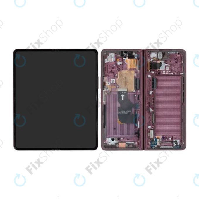 Samsung Galaxy Z Fold 4 F936B - LCD Displej + Dotykové Sklo + Rám (Burgundy) - GH82-29461D, GH82-29462D Genuine Service Pack