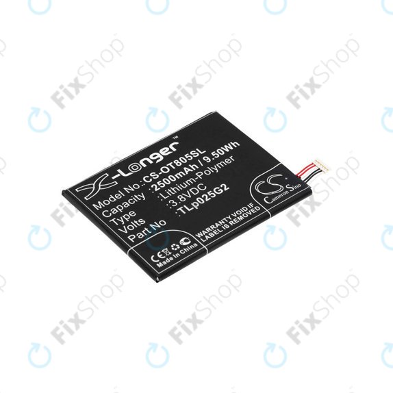 Baterie pro Alcatel One Touch Pixi 8", 2500mAh, Li-Pol, 3.8V, TLp025G2, HQ