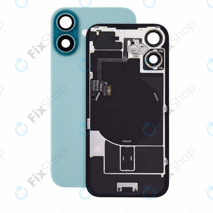 Sklo zadního housingu pro iPhone 16, Teal, Pulled A