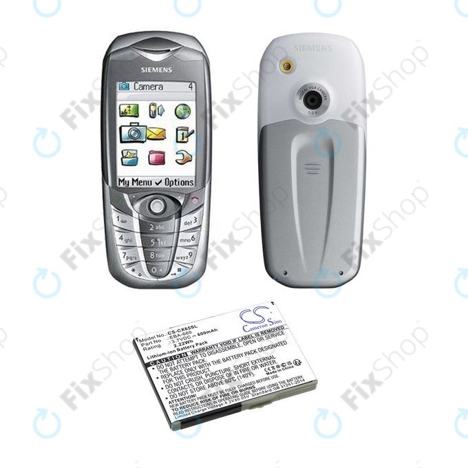 Baterie pro Siemens M8, A31, CS66, SS66, 600mAh, Li-Ion, 3.7V, EBA-660, HQ