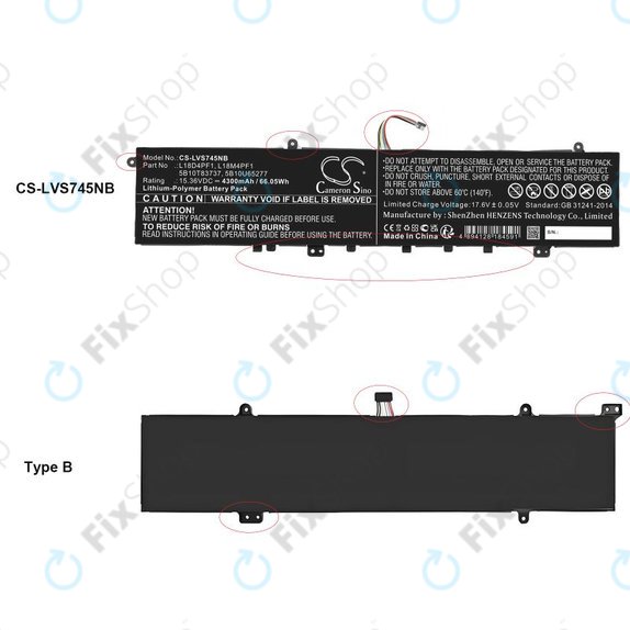 Baterie pro Lenovo Yoga, 4300mAh, Li-Pol, 15.36V, L18D4PF1, HQ
