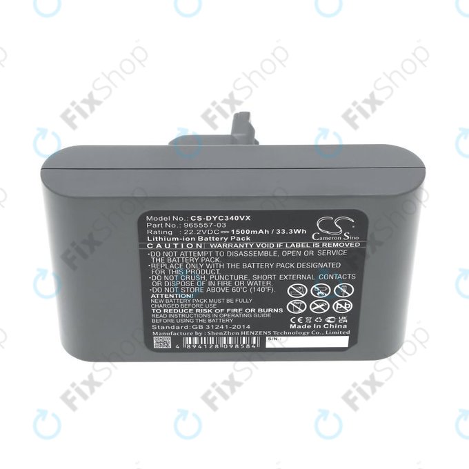 Baterie pro Dyson DC31, DC34, DC35, DC44, DC45, DC56, 1500mAh, Li-Ion, 22.2V, 965557-03, HQ