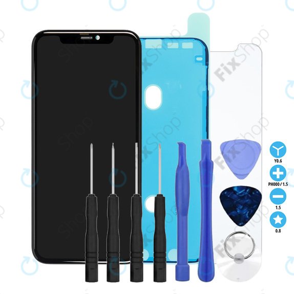 Apple iPhone 11 - LCD Displej + Dotykové Sklo + Rám Refurbished + Lepka pod LCD + Tvrzené Sklo + Set Nářadí - Multipack