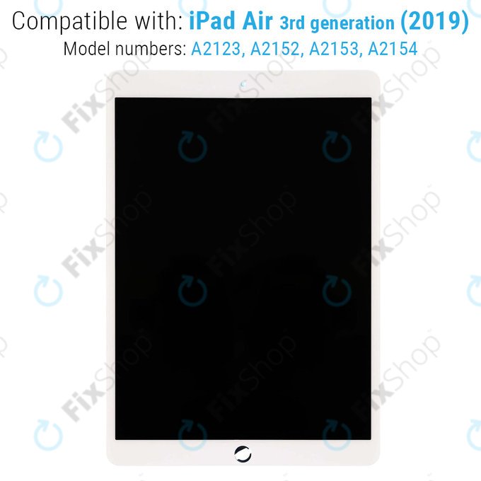 Apple iPad Air (3rd Gen 2019) - LCD Displej + Dotykové Sklo (White) Refurbished