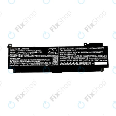 Baterie pro Lenovo ThinkPad T460S, T470S, 2000mAh, Li-Pol, 11.4V, 00HW025, HQ