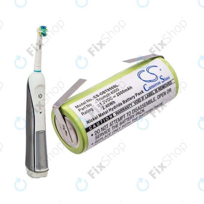 Baterie pro Oral-B Triumph 4000, 2000mAh, Ni-MH, 1.2V, 3761, HQ