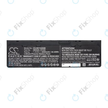 Baterie pro Dell Latitude E7240, 7250, 12, 6000mAh, Li-Pol, 7.4V, VFV59, HQ