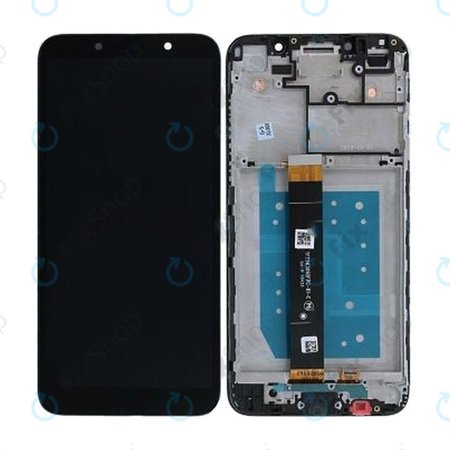 Motorola Moto E6 Play - LCD Displej + Dotykové Sklo + Rám (Steel Black) - 5D68C15720 Genuine Service Pack