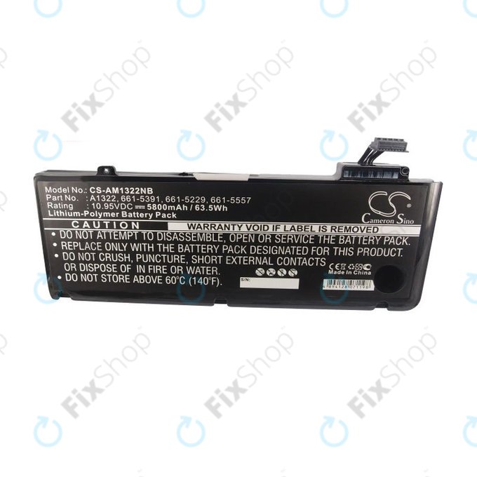 Apple MacBook Pro 13" A1278 (Mid 2009 - Mid 2012) - Baterie A1322 5800mAh HQ