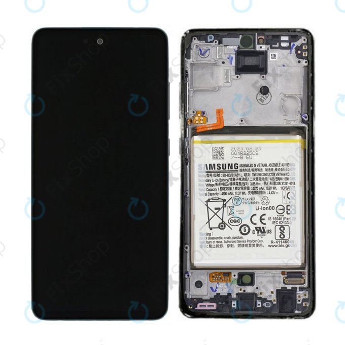Samsung Galaxy A52s 5G A528B - LCD Displej + Dotykové Sklo + Rám + Baterie (Awesome White) - GH82-26912D, GH82-26909D Genuine Service Pack
