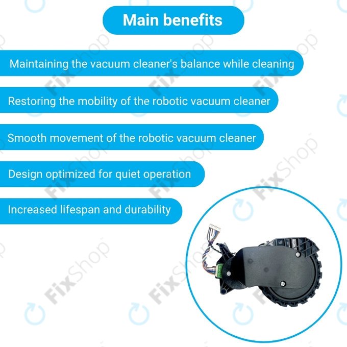 Xiaomi Robot Vacuum X20, S10, Dreame X30, X20, X10 Pro - Kolo s Motorem (Levé) (Černé)