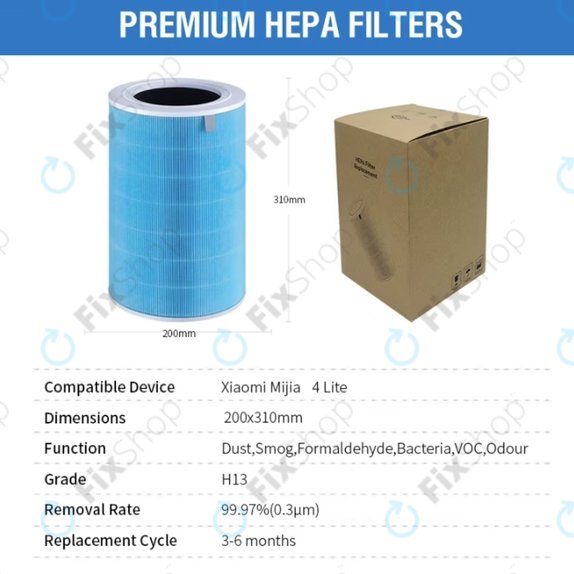 Xiaomi Mi Air Purifier 4 Lite - HEPA filtr (Antibakteriální) (Modrá)
