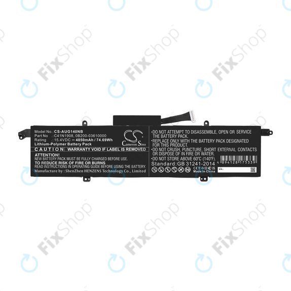 Baterie pro Asus ROG Zephyrus G14 Ga401, 4850mAh, Li-Pol, 15.4V, C41N1908, HQ