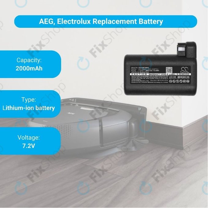 AEG RX-series, Electrolux E, P-series - Baterie S91-0400410-SU2, OSBP72LI, OSBP72LI25 Li-Ion 2000mAh HQ