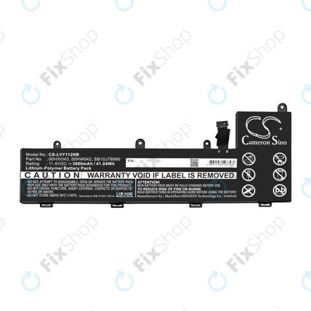 Baterie pro Lenovo Yoga 11e, ThinkPad Yoga 11e ChromeBook 20, 3600mAh, Li-Pol, 11.4V, 00HW043, HQ