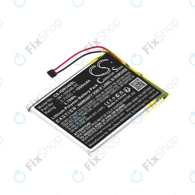 Baterie pro Garmin Dash Cam 20, Nuvi 3400, 1000mAh, Li-Pol, 3.7V, 361-00046-00, HQ