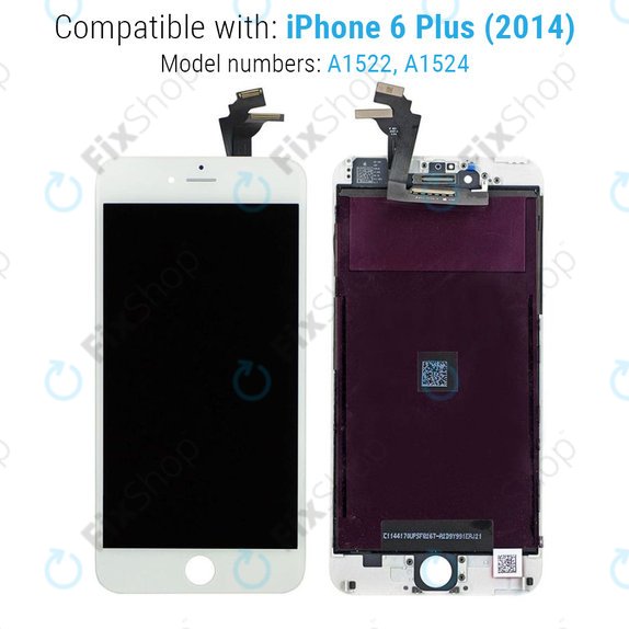 Apple iPhone 6 Plus - LCD Displej + Dotykové Sklo + Rám (White) Original Refurbished