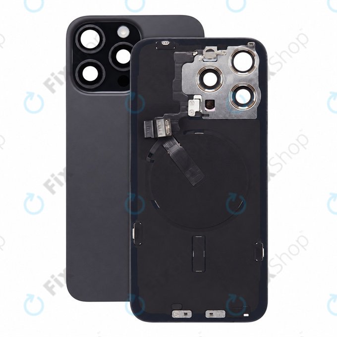Sklo zadního housingu pro iPhone 15 Pro Max, Black Titanium, Pulled A